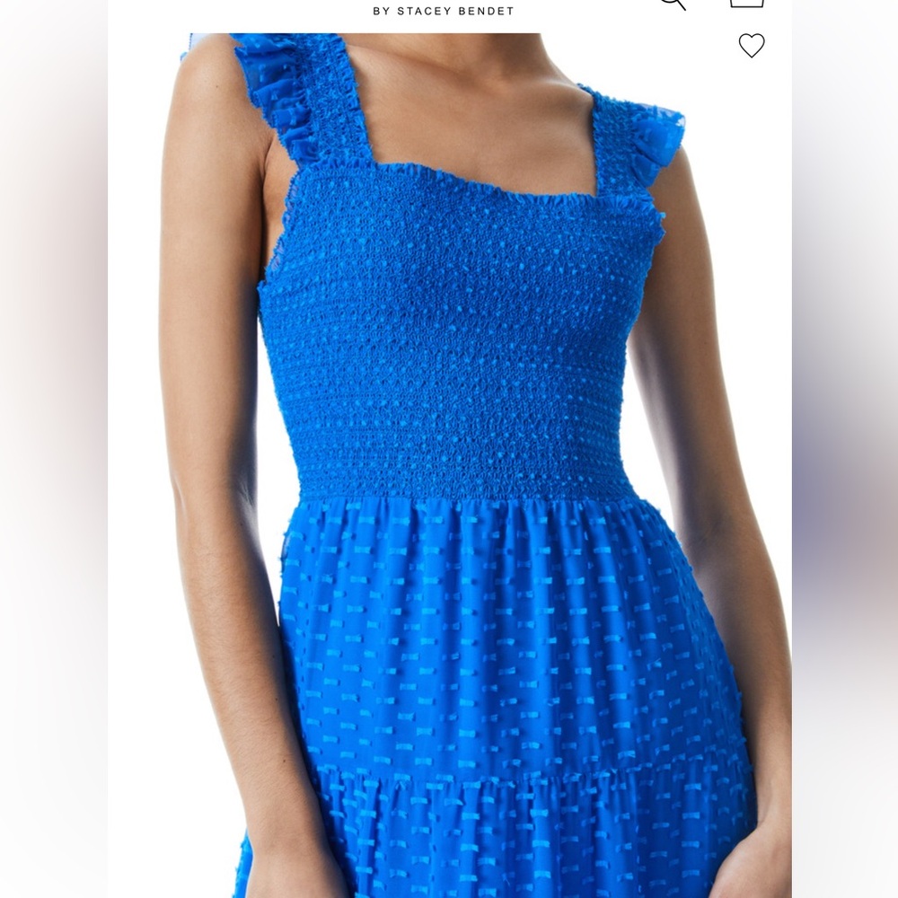 Alice + Olivia Electric Blue Swiss Dot Maxi Dress - Picture 6 of 16